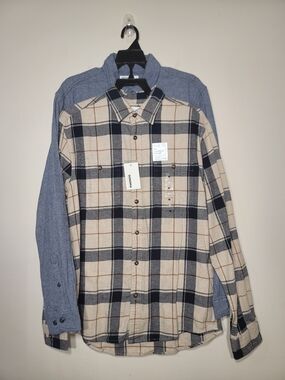 LOT of 2 Sonoma NWT Mens Flannel Button Down Shirts Sz M Grunge Cotton New
